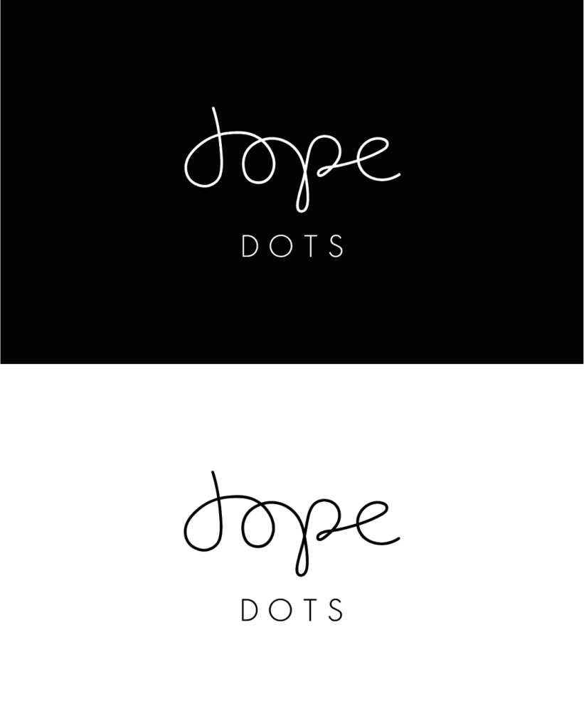 Dope Dots logotyp svart och vit